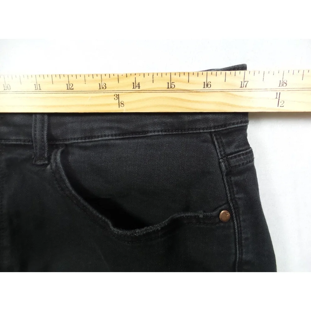 Judy Blue Jean Shorts Womens Size 2XL Black Denim Frayed Hem Hight Rise Stretch